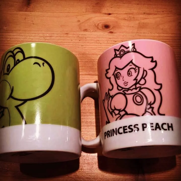 Photo 1 from Benjamin Simier’s Instagram post: Achat de mugs Yoshi et Princesse Peach pour ma soeur @nolwennsimier et moi même :p