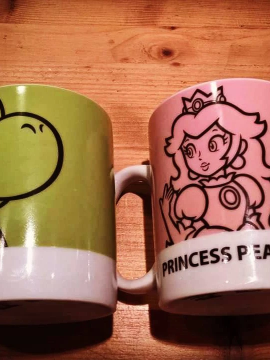Photo 1 from Benjamin Simier’s Instagram post: Achat de mugs Yoshi et Princesse Peach pour ma soeur @nolwennsimier et moi même :p
