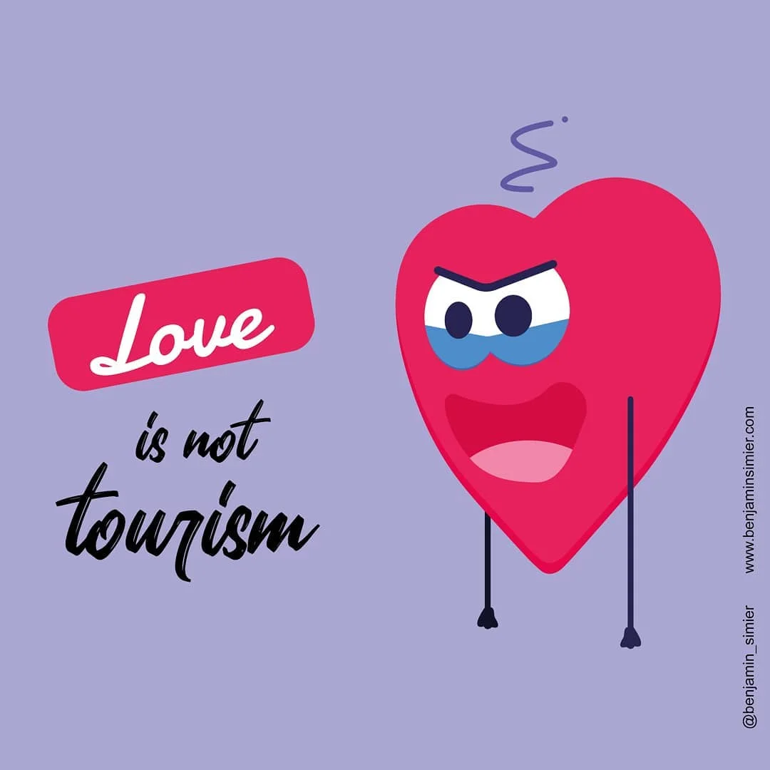 Photo 1 from Benjamin Simier’s Instagram post: We separated because of COVID-19, but we will pass it together ! Love is not tourism 🥰