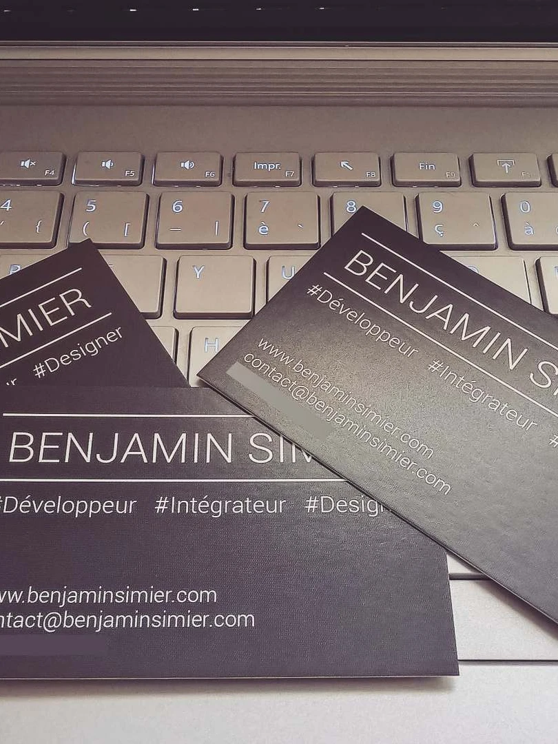 Photo 1 from Benjamin Simier’s Instagram post: Nouvelles cartes de visite !!