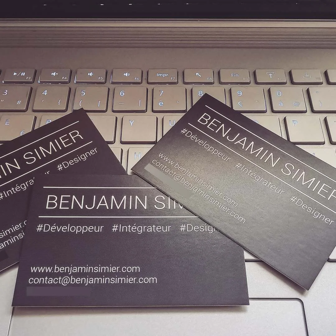 Photo 1 from Benjamin Simier’s Instagram post: Nouvelles cartes de visite !!