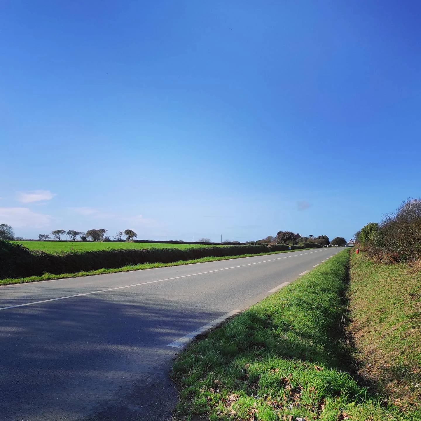 Photo 1 from Benjamin Simier’s Instagram post: Alone on the road under the blue sky 🛣️