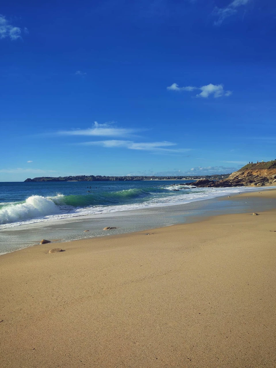 Photo 1 from Benjamin Simier’s Instagram post: Beach ⛱️ of Bretagne, France under a beautiful blue sky with some clouds ☁️