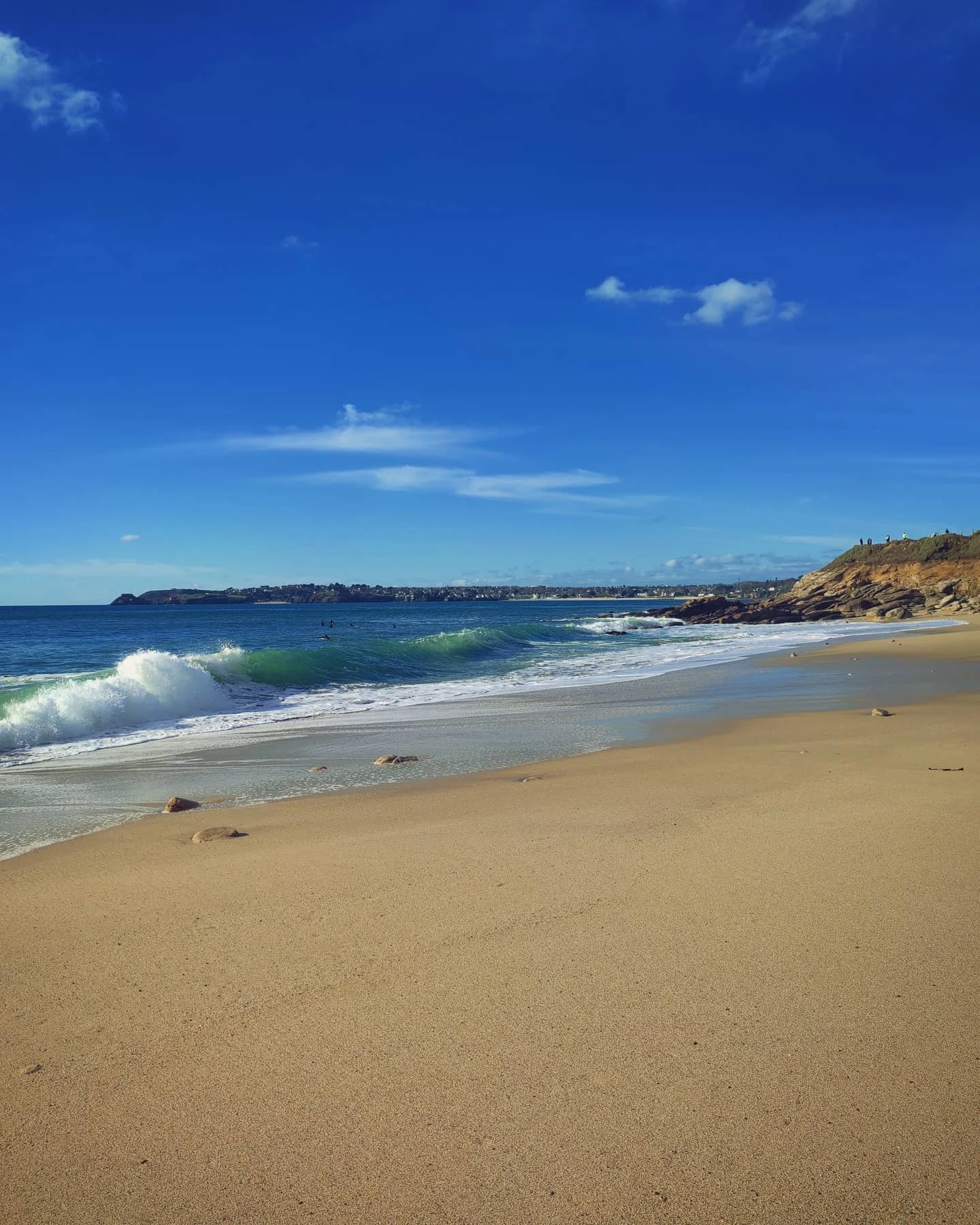 Photo 1 from Benjamin Simier’s Instagram post: Beach ⛱️ of Bretagne, France under a beautiful blue sky with some clouds ☁️