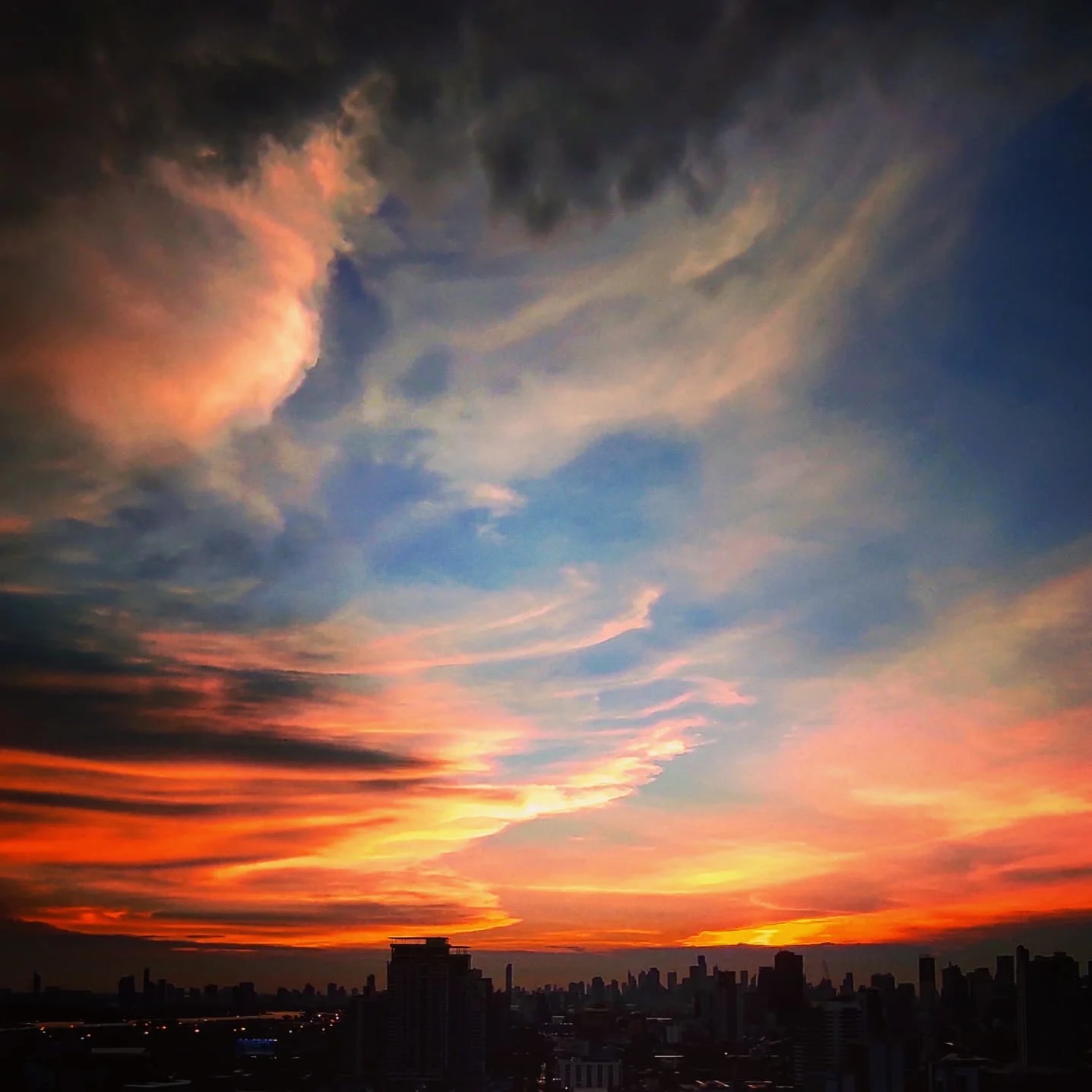 Photo 1 from Benjamin Simier’s Instagram post: Just a beautiful fire sky this evening 🔥🔥