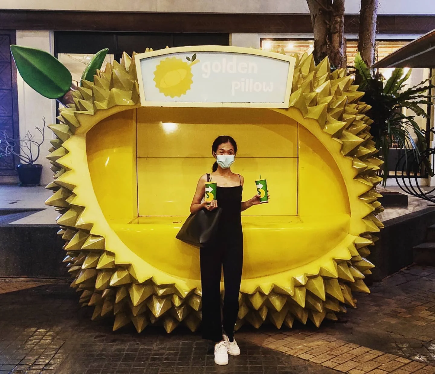 Photo 1 from Benjamin Simier’s Instagram post: A girl in a Durian 🤔🤔 in Thailand 🇹🇭