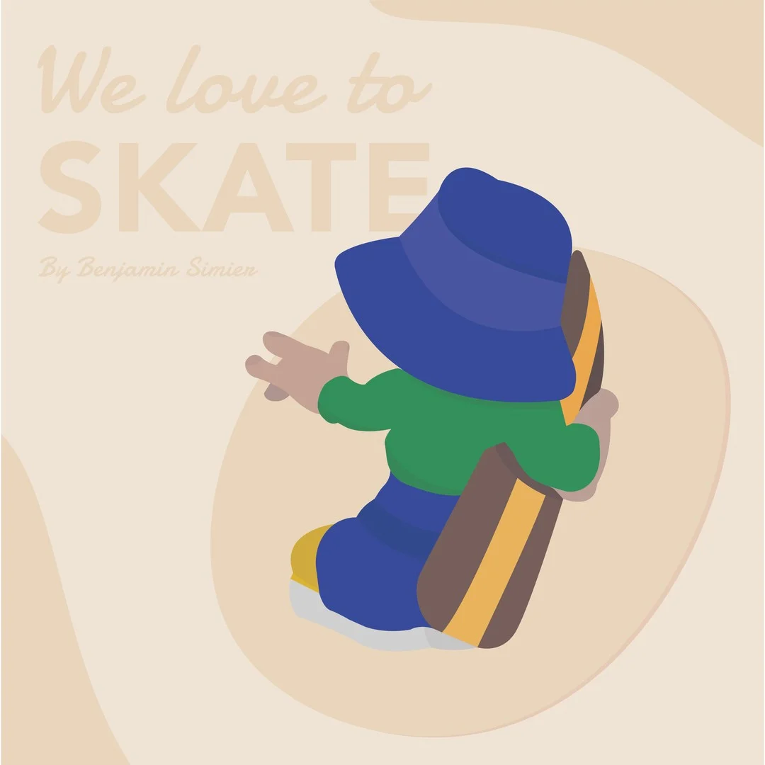 Photo 1 from Benjamin Simier’s Instagram post: Skateboarder illustration made with Adobe Illustrator 🏂🏅