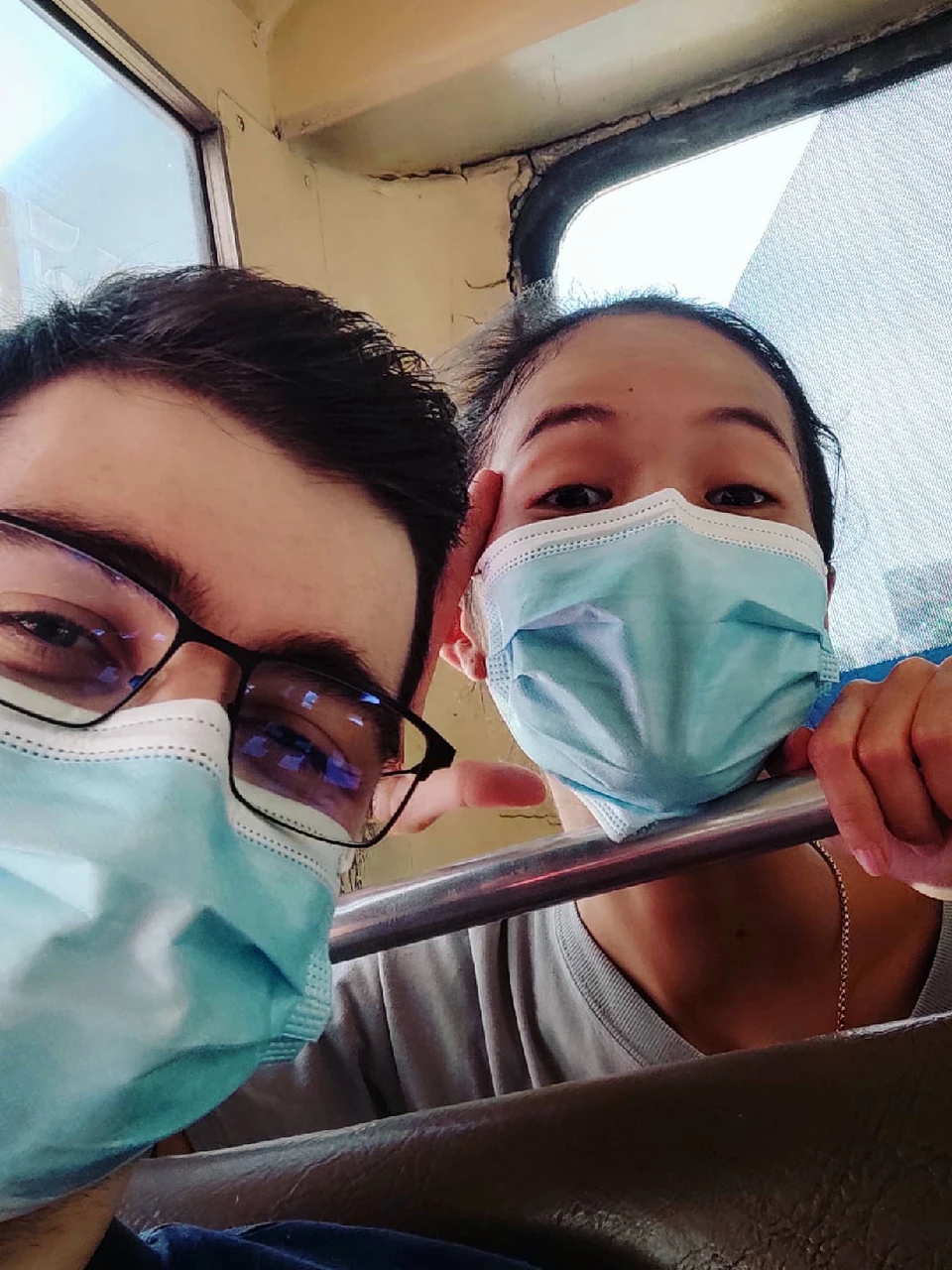 Photo 1 from Benjamin Simier’s Instagram post: Together... With the mask of course 😷  Bangkok, Thaïland 🇹🇭