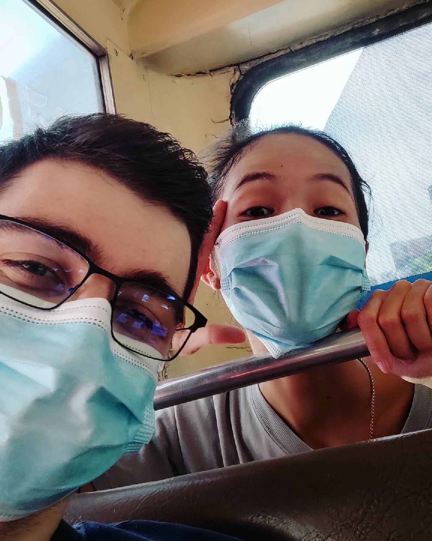 Photo 1 from Benjamin Simier’s Instagram post: Together... With the mask of course 😷  Bangkok, Thaïland 🇹🇭