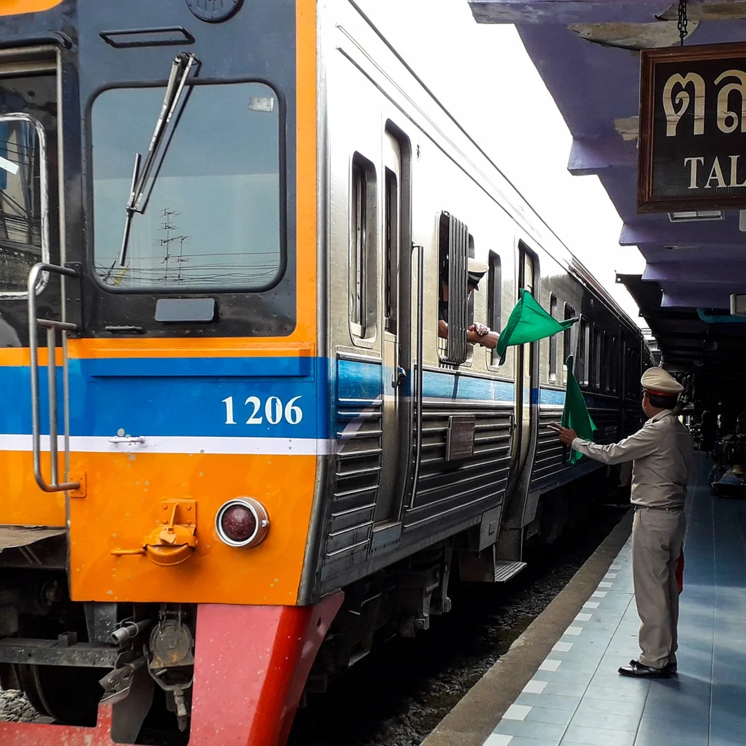 Photo 1 from Benjamin Simier’s Instagram post: Old train at Talat Phlu station at Bangkok in Thailand 🇹🇭