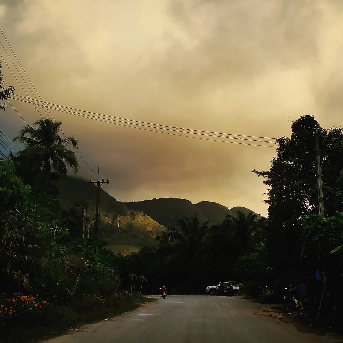 Photo 1 from Benjamin Simier’s Instagram post: Just the road in the Thailand countryside 🇹🇭