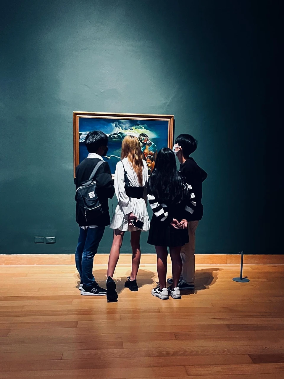 Photo 1 from Benjamin Simier’s Instagram post: If as absorbed in the painting on the wall in the museum 🖼