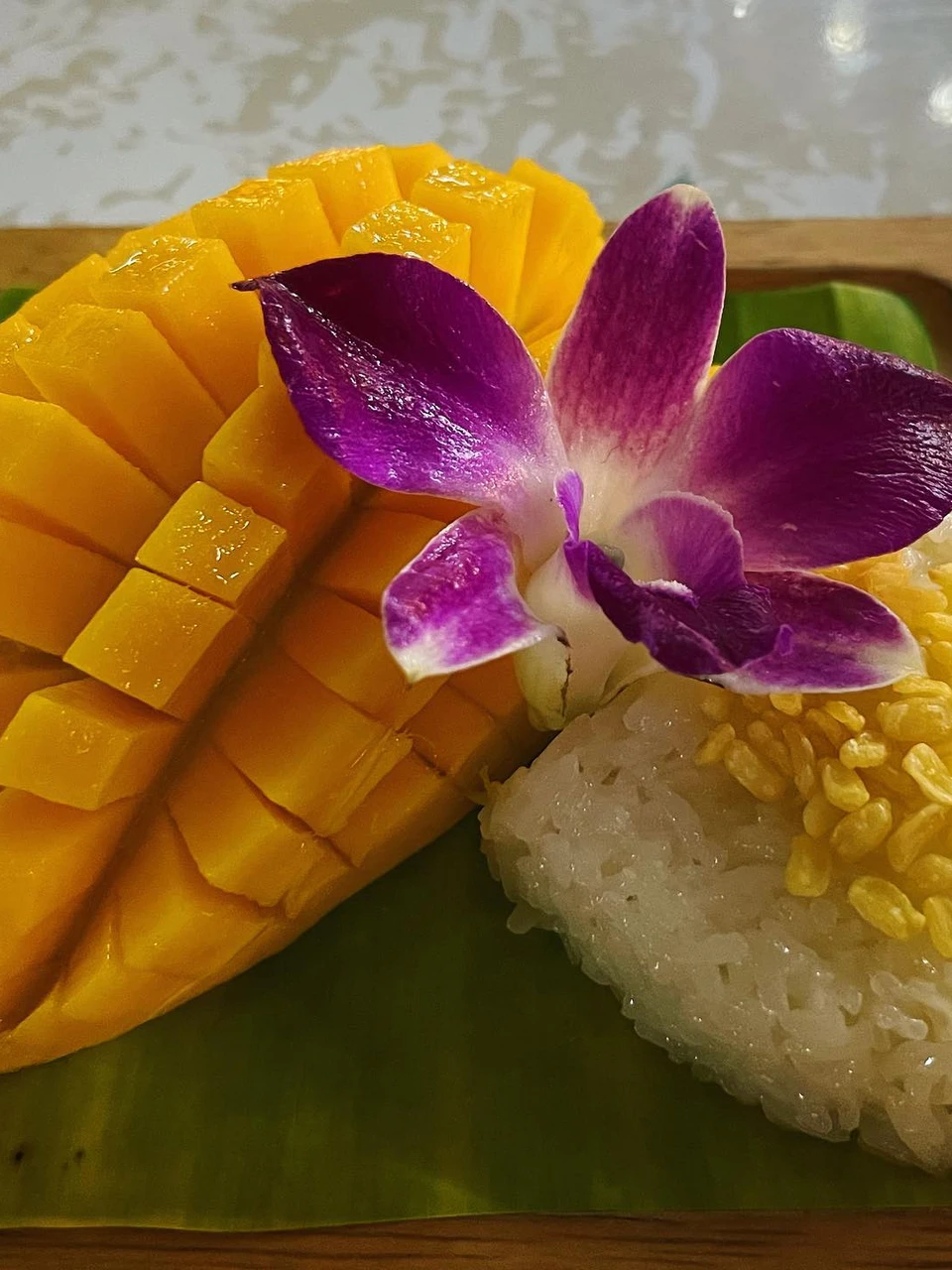 Photo 1 from Benjamin Simier’s Instagram post: Mango sticky rice 🥭