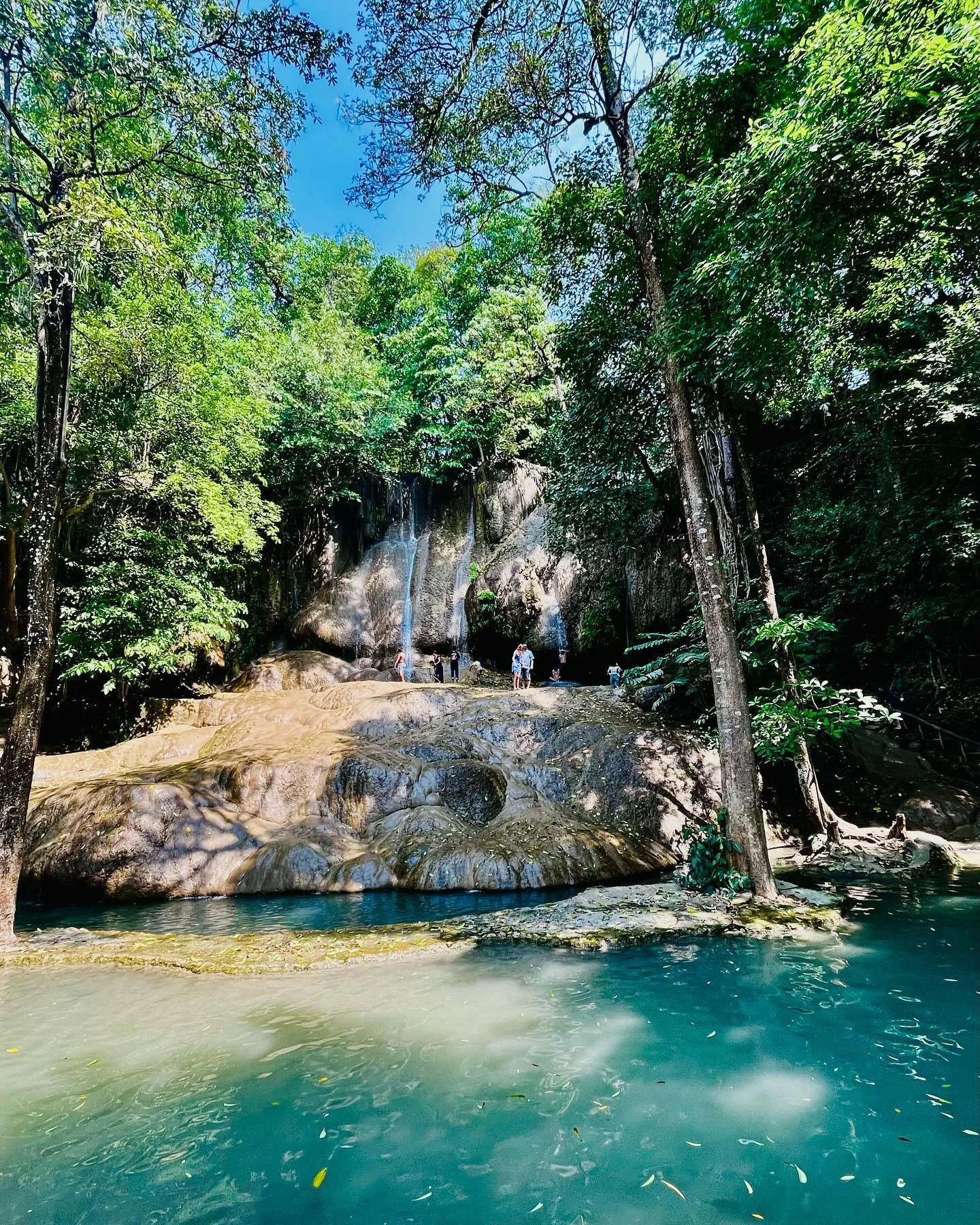 Photo 1 from Benjamin Simier’s Instagram post: Waterfall at Kanchanaburi, Thailand 🇹🇭