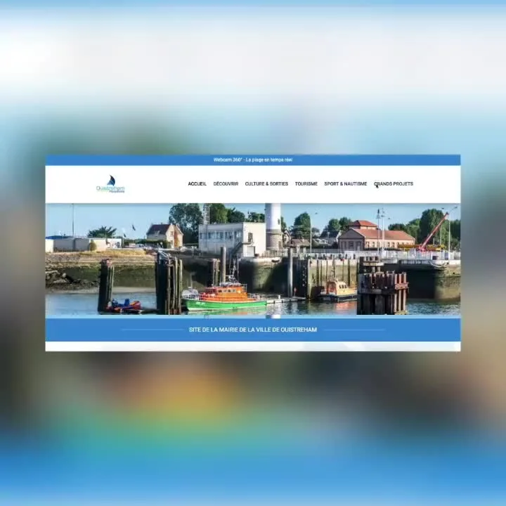 Video 2 from Benjamin Simier’s Instagram post: FR : Projet fictif (école). Réalisation du site de la mairie de Ouistreham (France). EN : Fictitious project (school). Realization  of the website for city of O