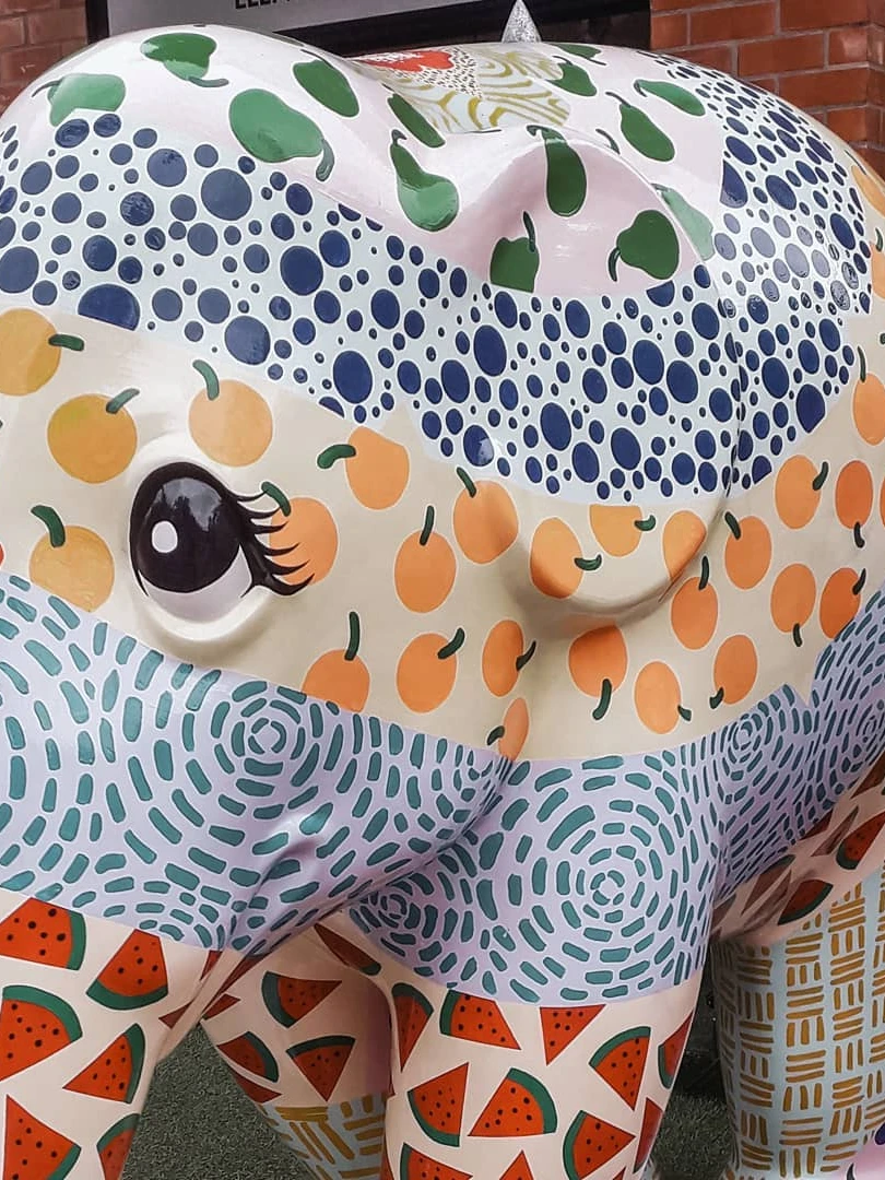 Photo 1 from Benjamin Simier’s Instagram post: Colored elephant at Chiang Mai in Thailand